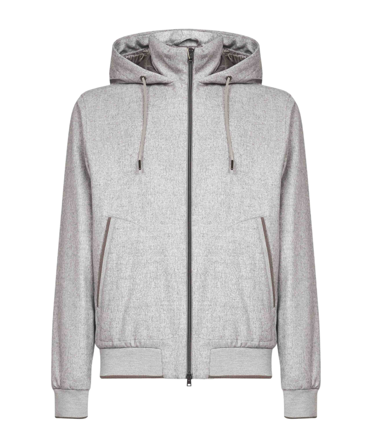 Herno Long-sleeved Zipper Jacket In Gray