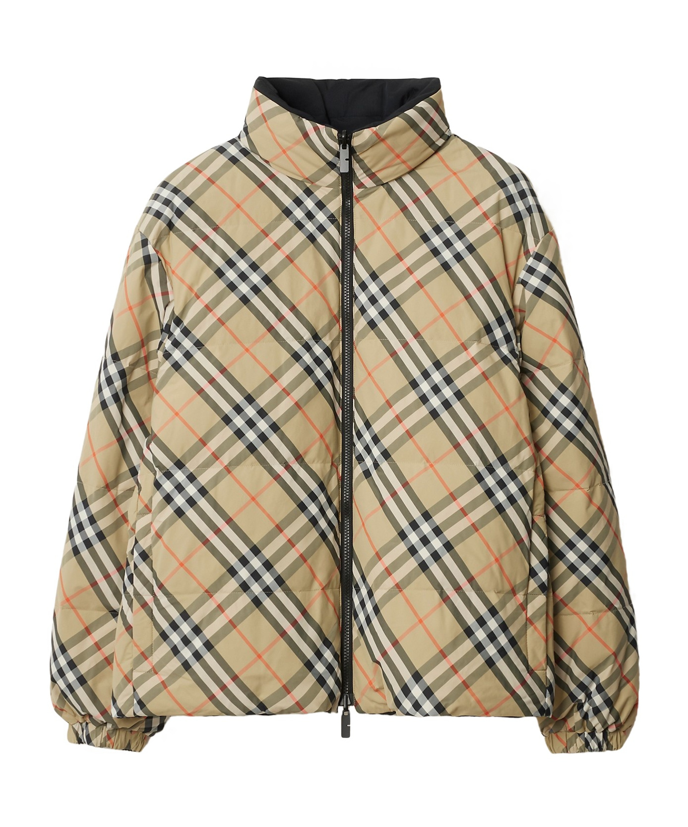 Burberry Quilted Jacket With Distinctive Plaid Pattern In Nude