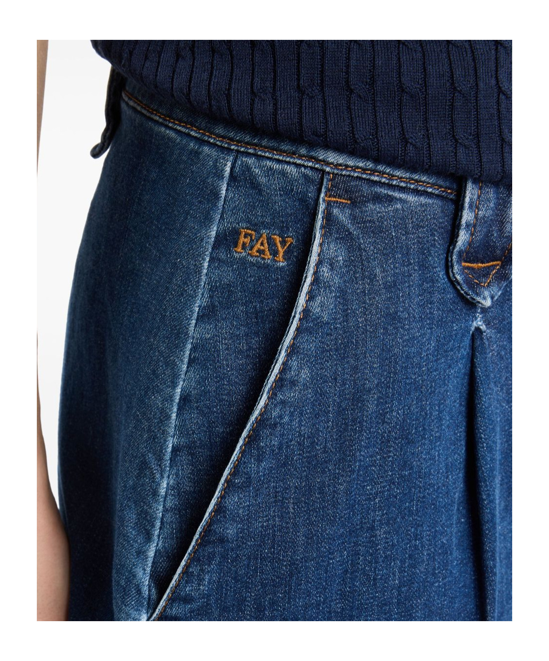 Fay Bermuda Shorts High Waist In Blue