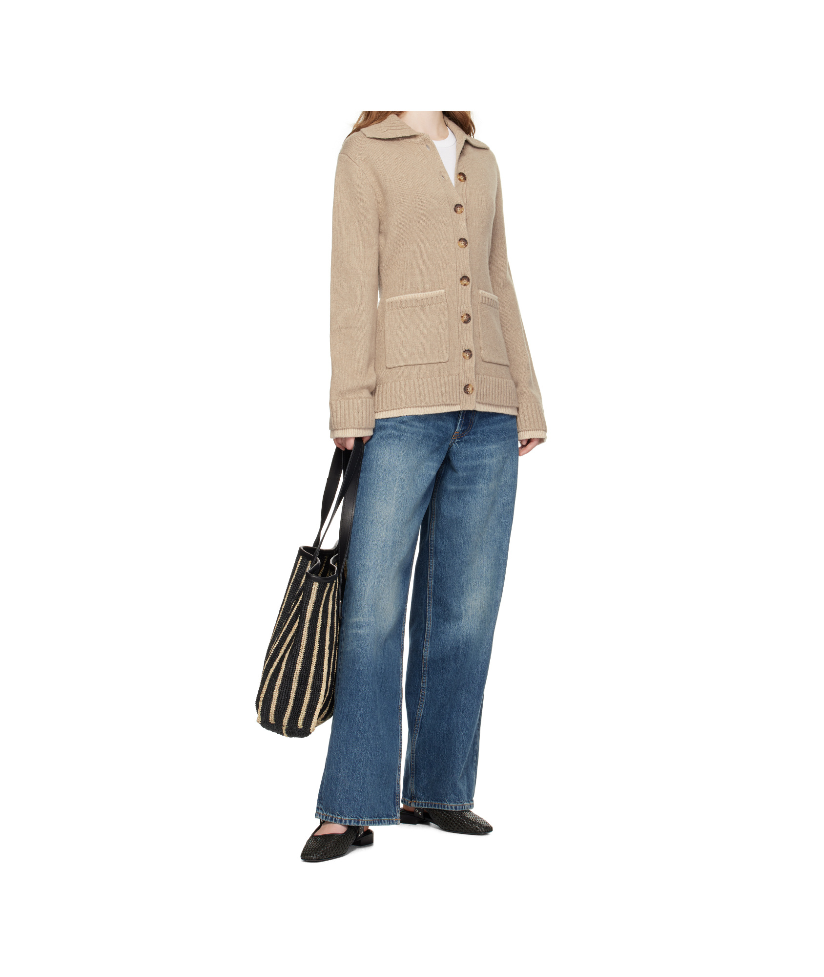 Rag & Bone Daily Leather-trimmed Straw Tote Bag