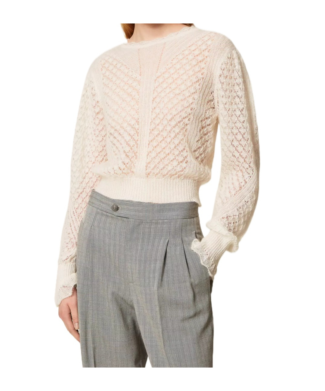 Twinset Lace Crew Neck Sweater