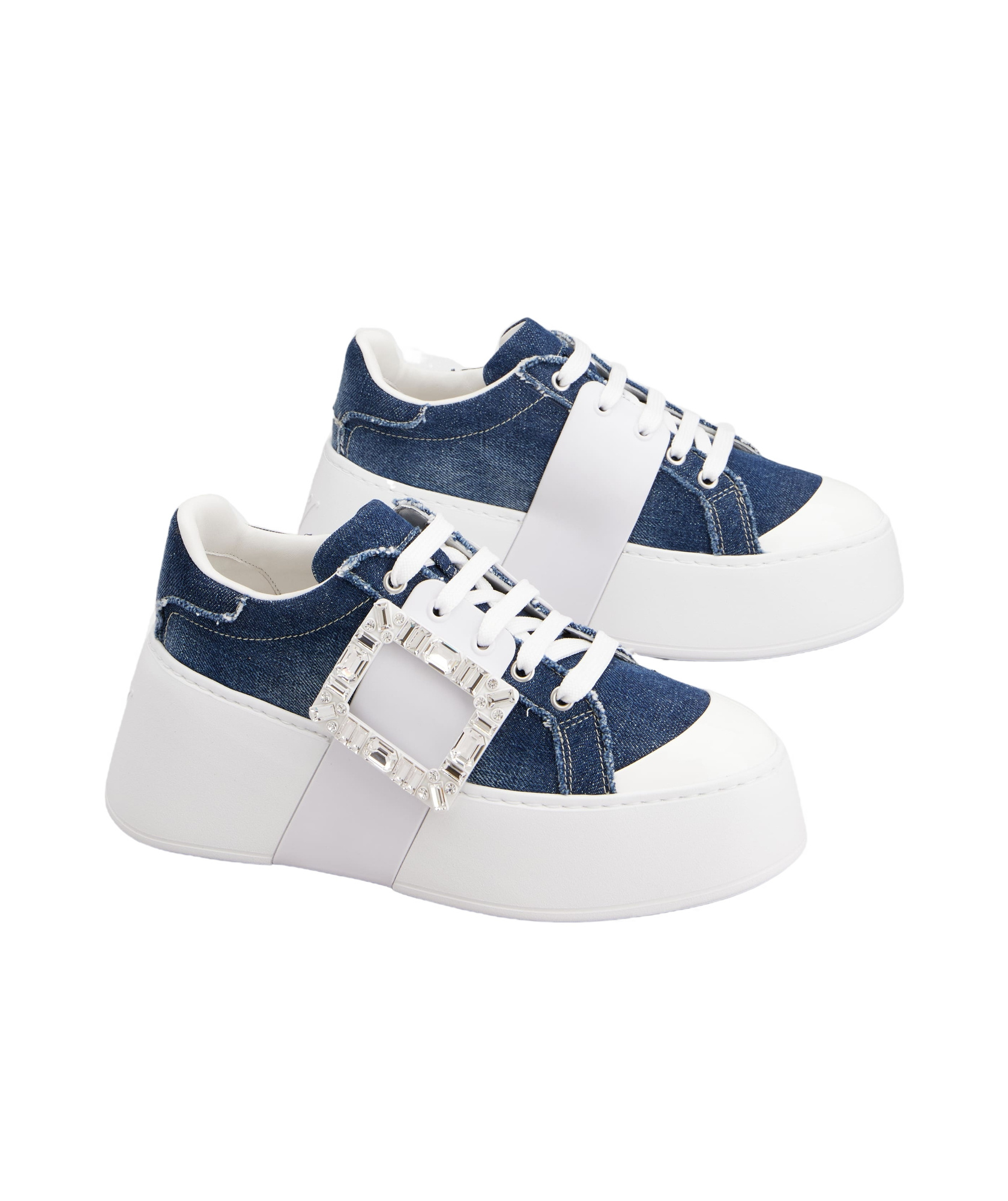 ROGER VIVIER VIV' SKATE SNEAKERS IN DENIM