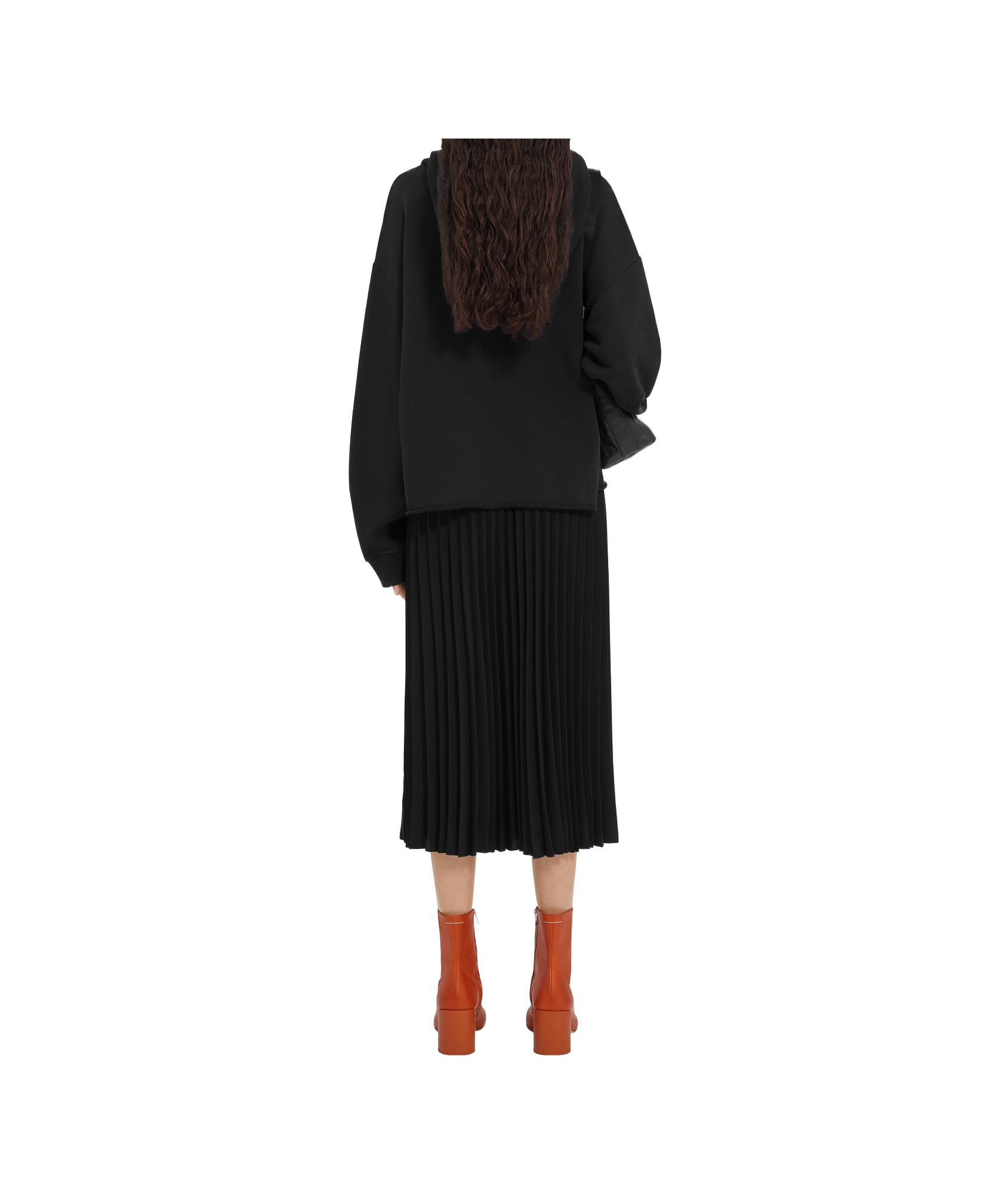 Mm6 Maison Margiela Numbers-motif Drawstring Hoodie In Black