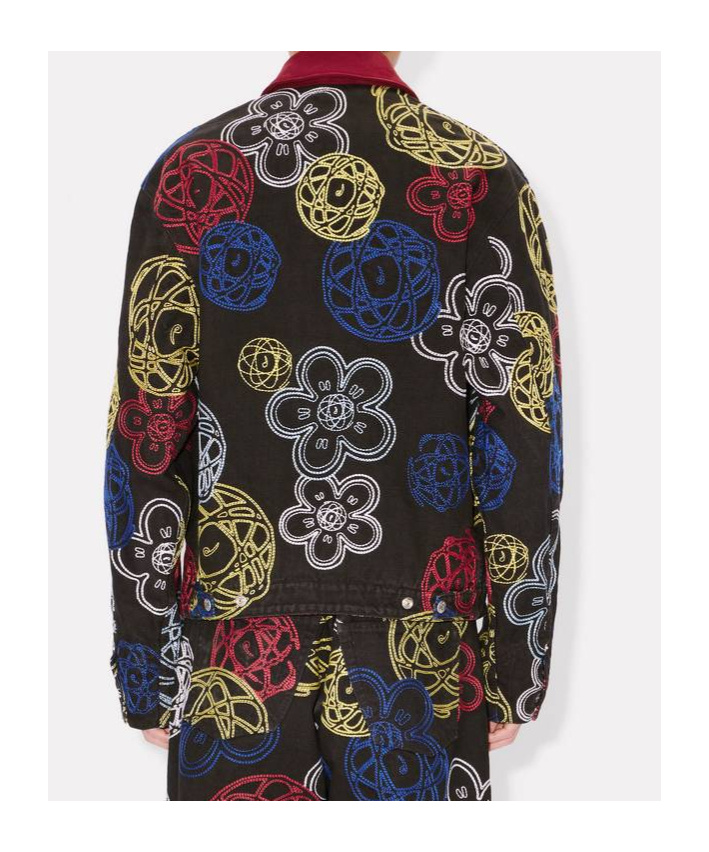 Kenzo ' X Futura 2000' Embroidered Zip-up Utility Jacket In Multi