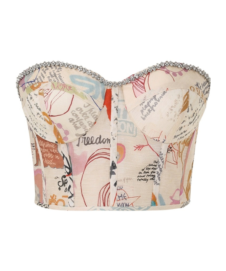 ZIMMERMANN CRUSHED SPLICED CORSET
