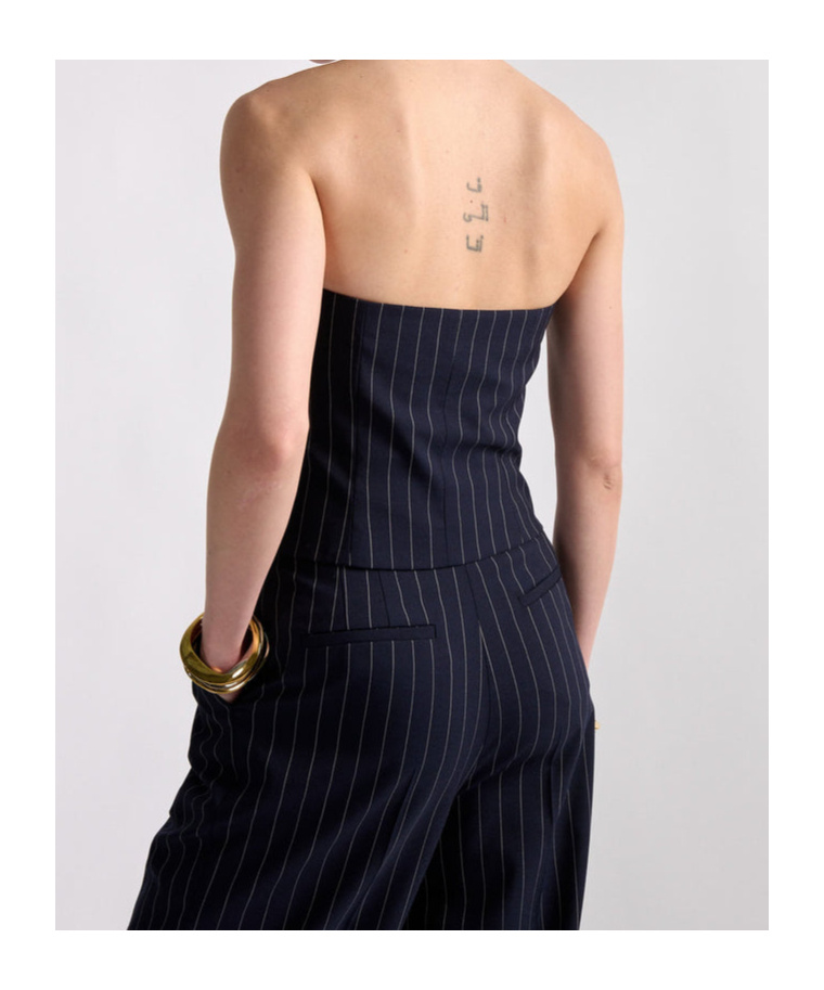 Barbara Bui Pinstriped Top In Blue
