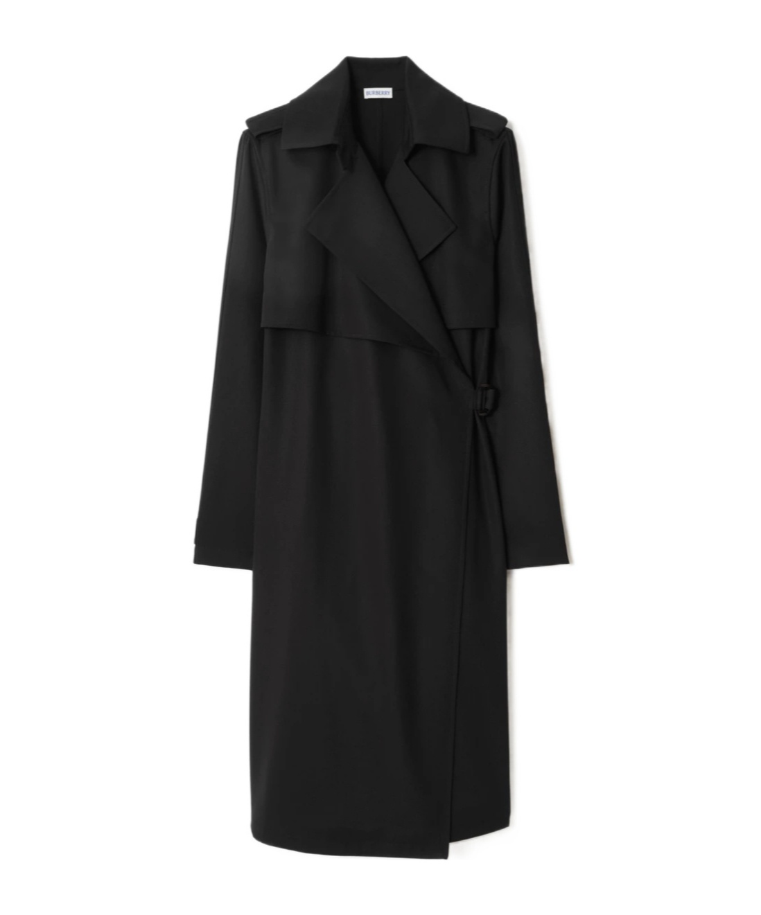 Burberry Long-sleeved Draped Midi Dress In Black