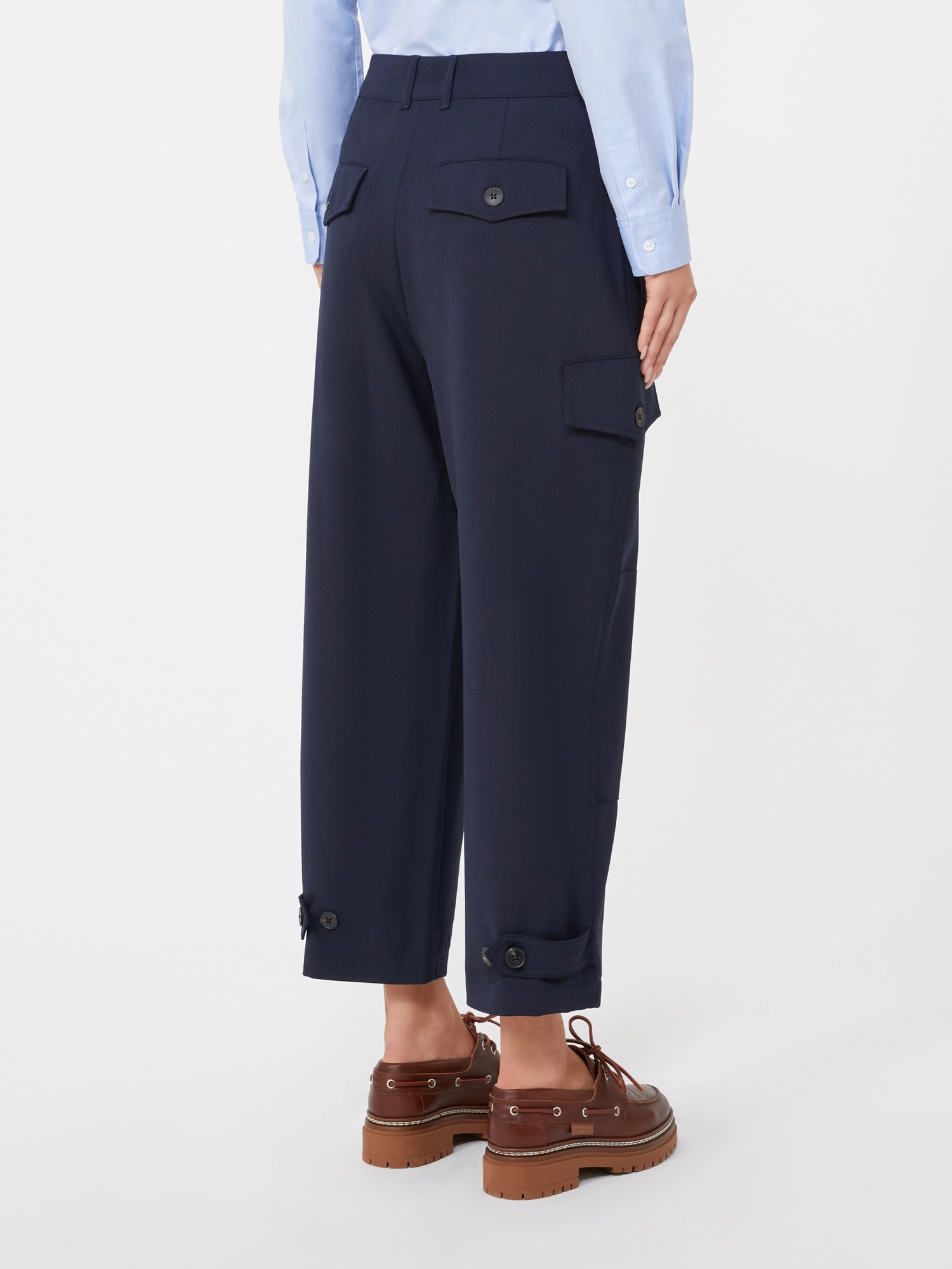 Weekend Max Mara Aprile Cropped Trousers In Blue
