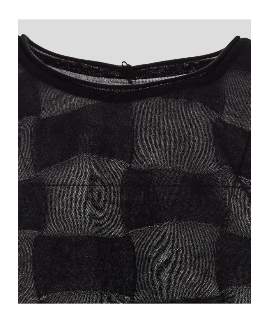 Shop Uma Wang Checked Knitted Jumper In Black