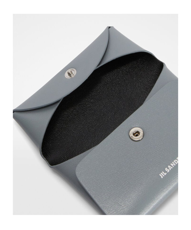 Jil Sander Leather Coin Purse In Gray