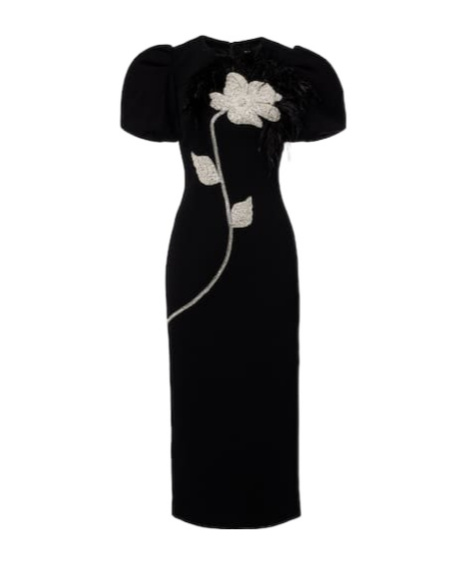 Rebecca Vallance Embellished Crepe Dress In Black
