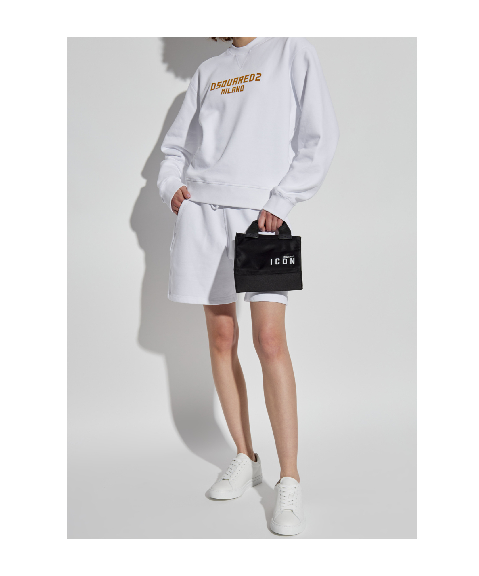 Dsquared2 Printed Track Shorts In White