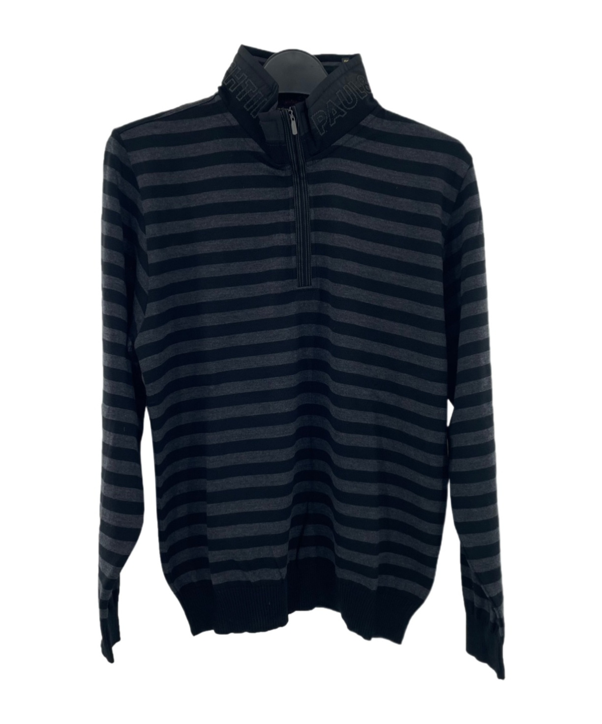 Shop Paul & Shark Striped Long-sleeved Sweater In Black