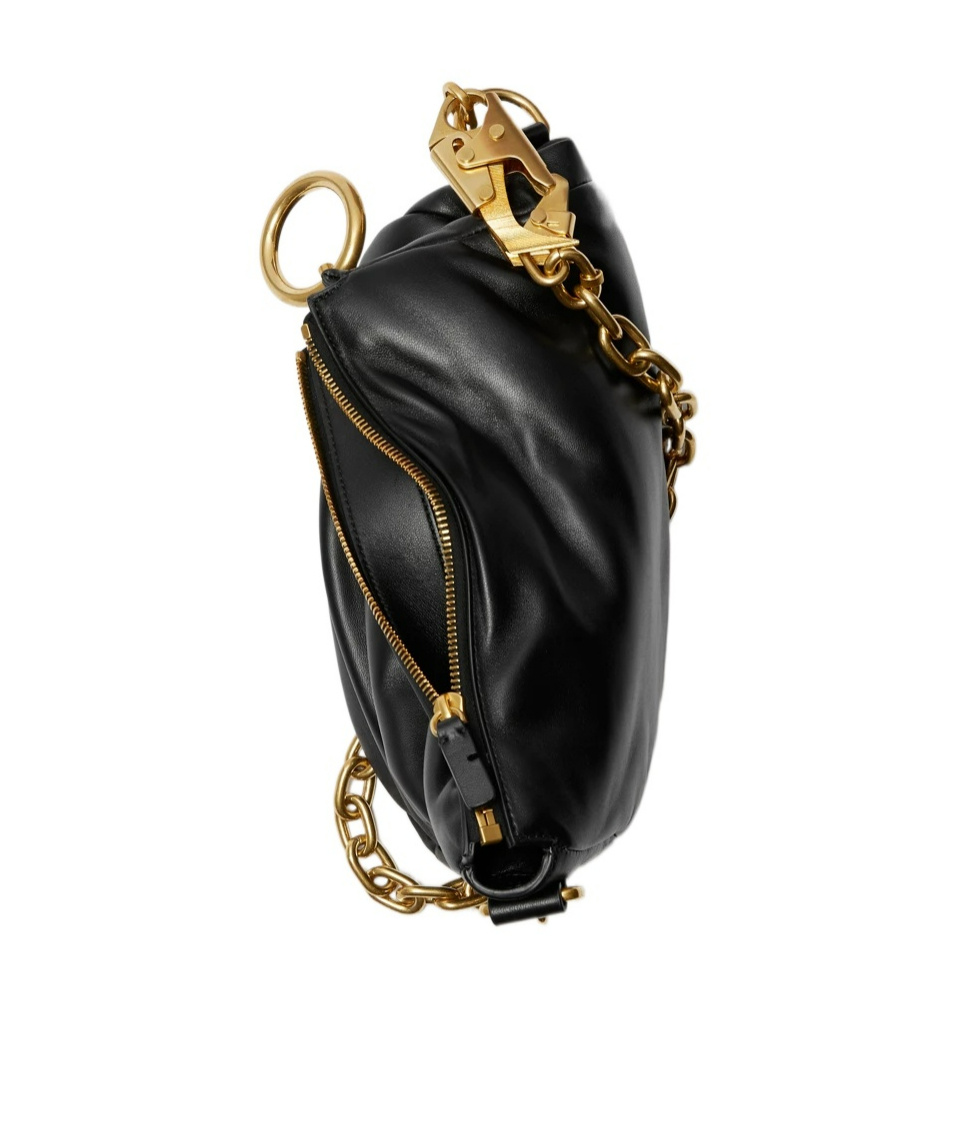 Burberry Small Knight Chain-linked Puffy Shoulder Bag In Black