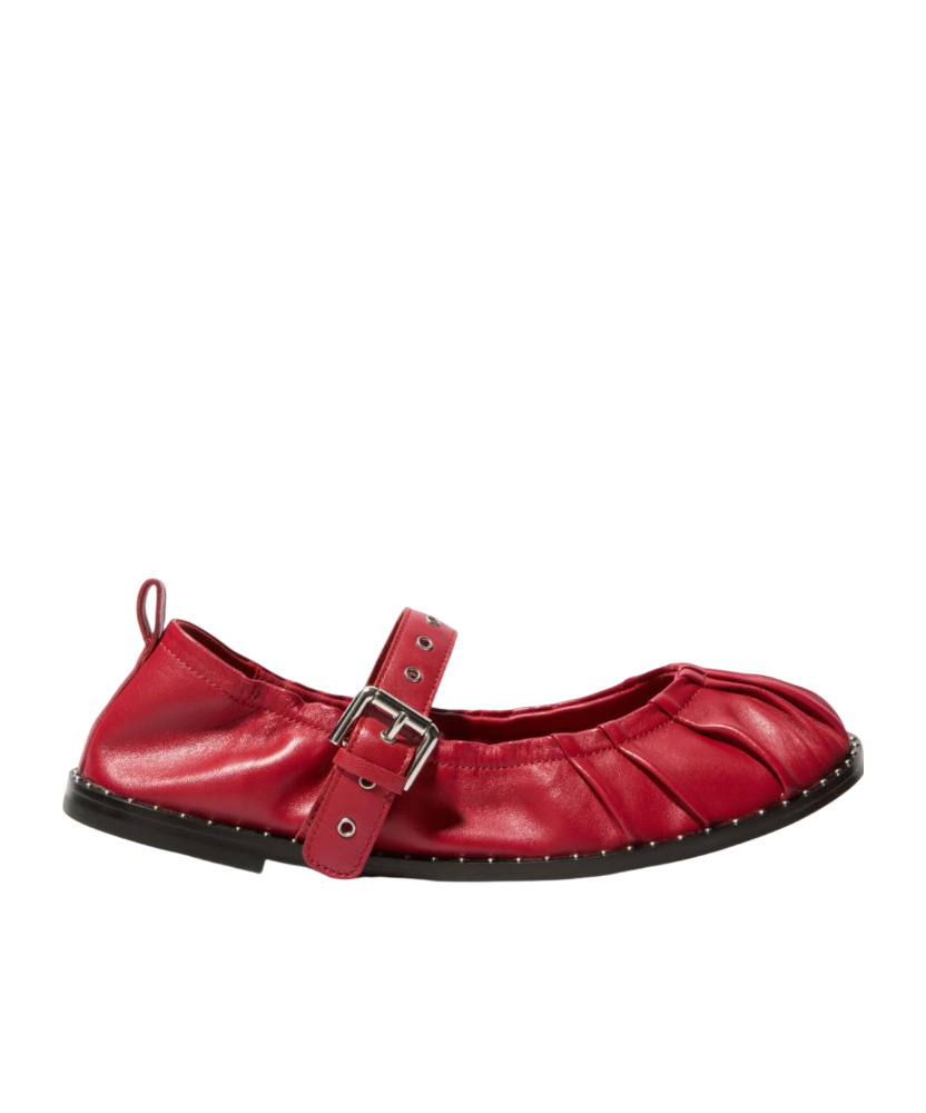 Maxco. Round Toe Ballet Shoes In Red