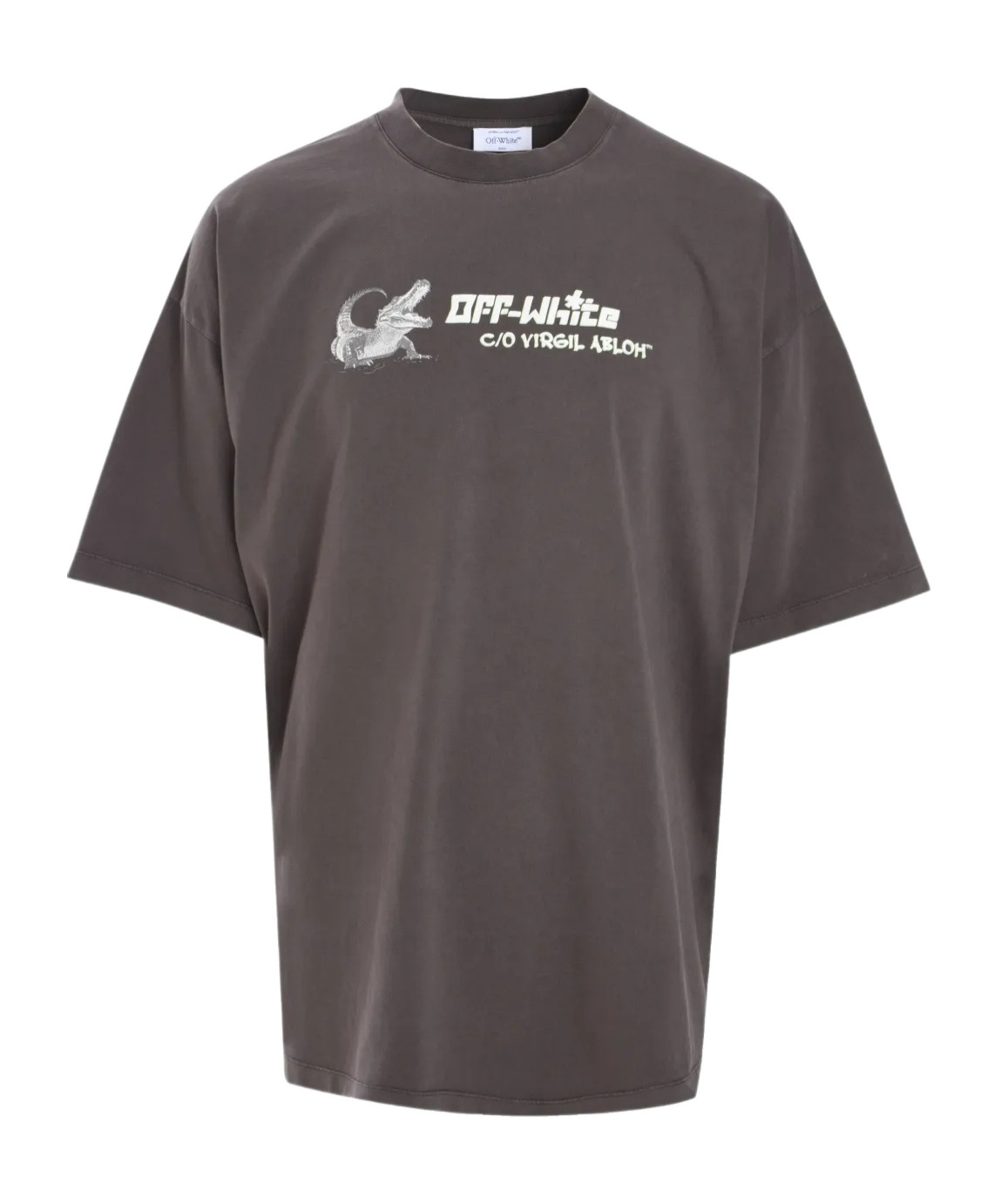 Off-white Round Neck Short Sleeve T-shirt In Black