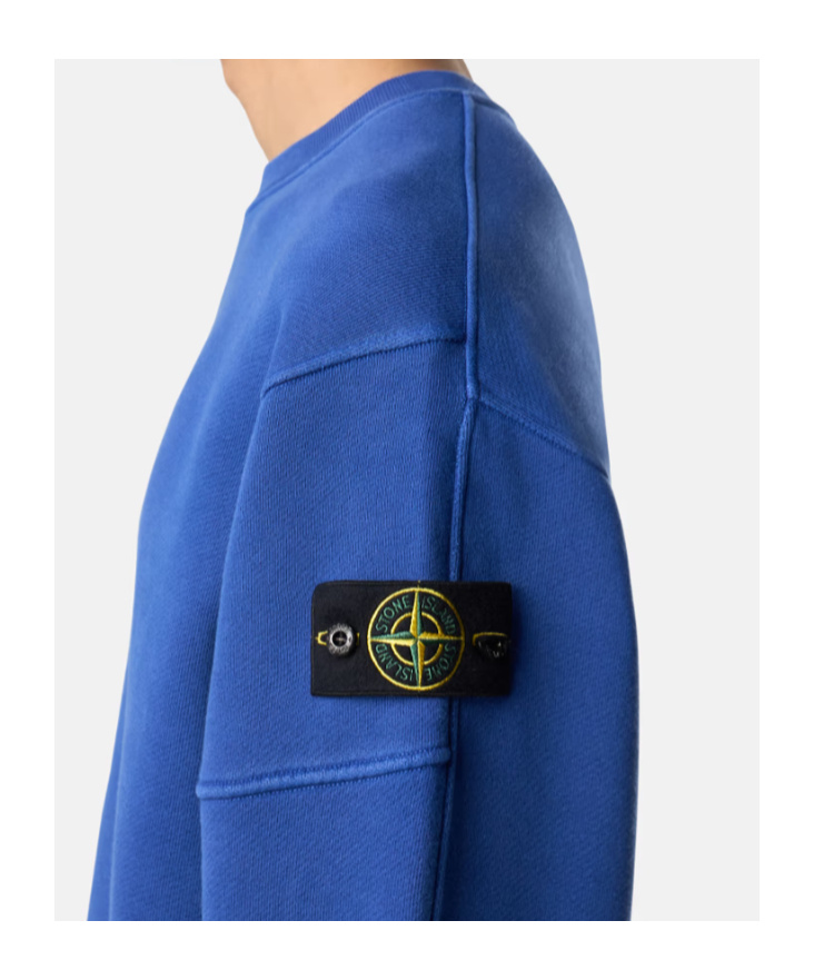 Stone Island Extra-size Round-neck Sweatshirt In Blue