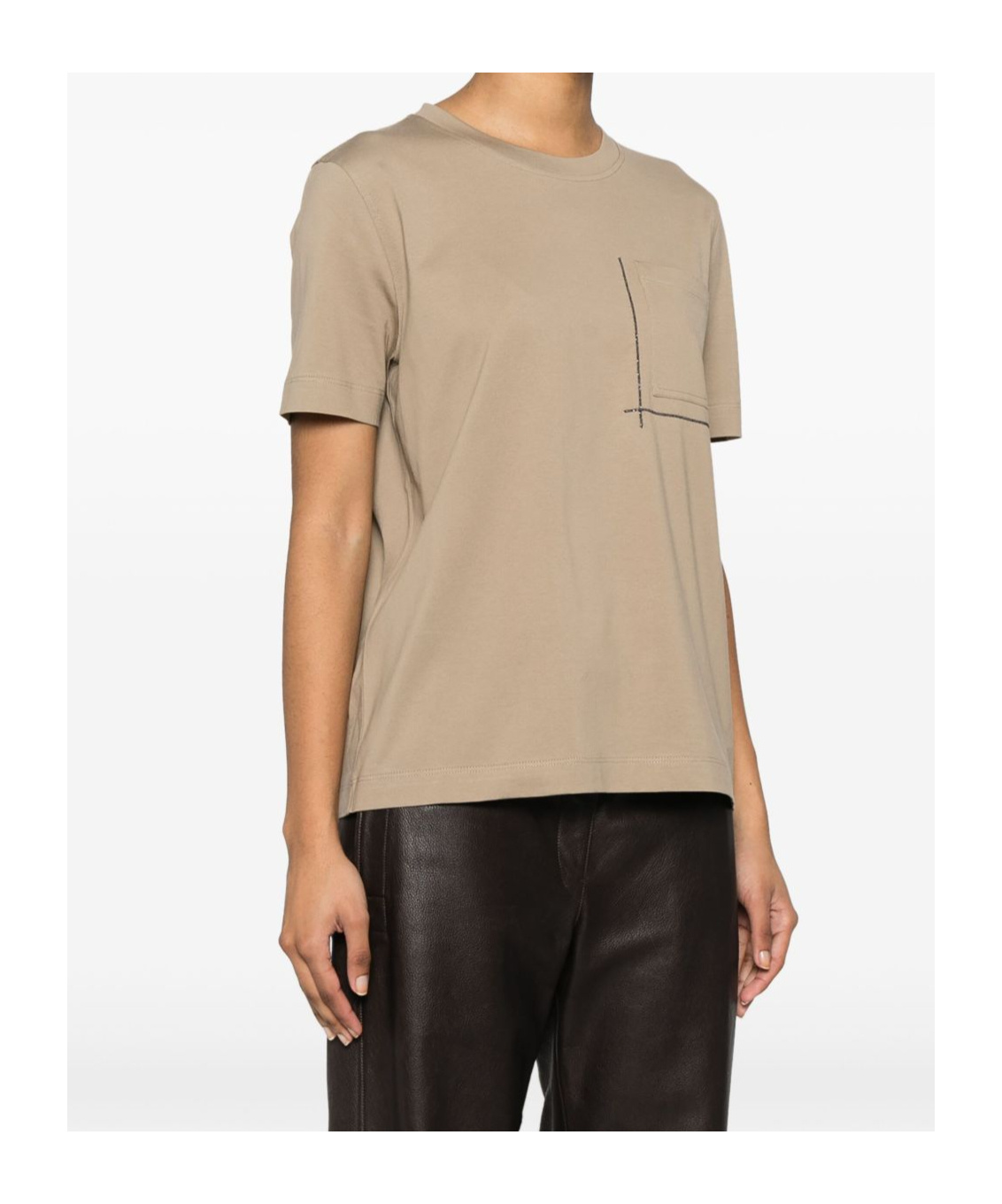 Brunello Cucinelli Monili Chain-detail T-shirt In Nude