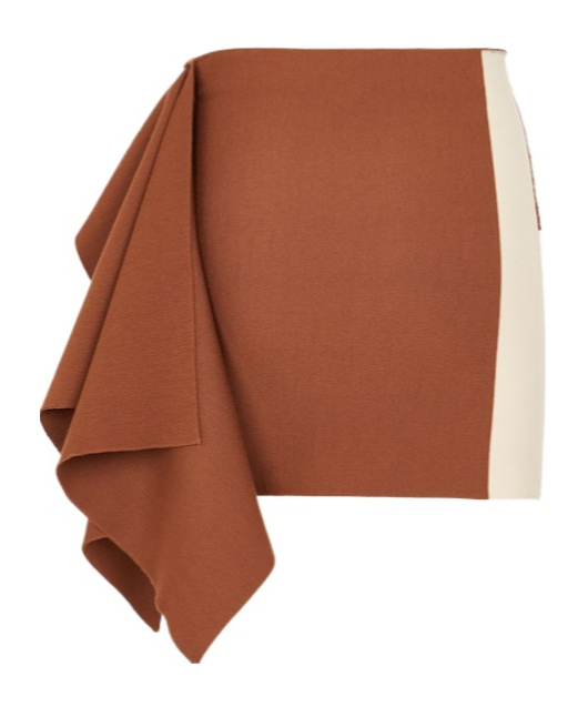 Shop Fendi Asymmetric Mini Skirt In Brown