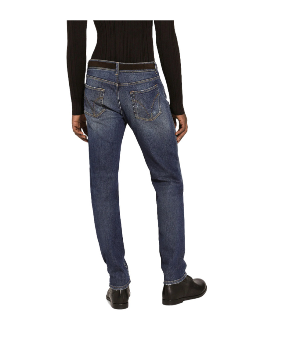 Dolce & Gabbana Men's Distressed Effect Skinny Jeans In Blue
