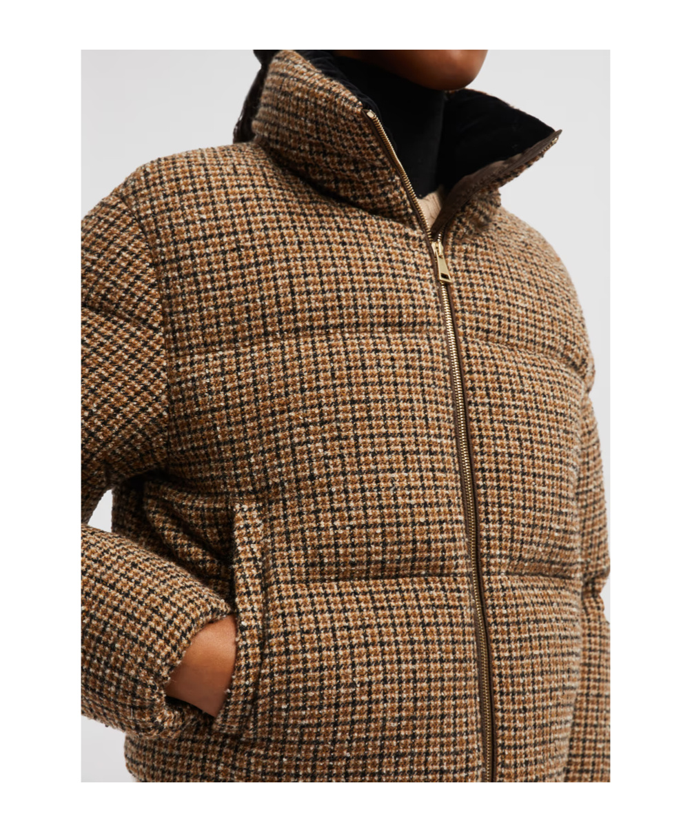 Shop Moncler Seboune Puffer Jacket In Brown