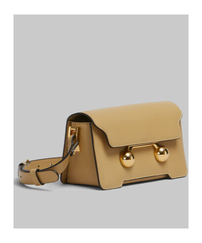 Marni Camel Leather Trunkaroo Mini Shoulder Bag In Nude