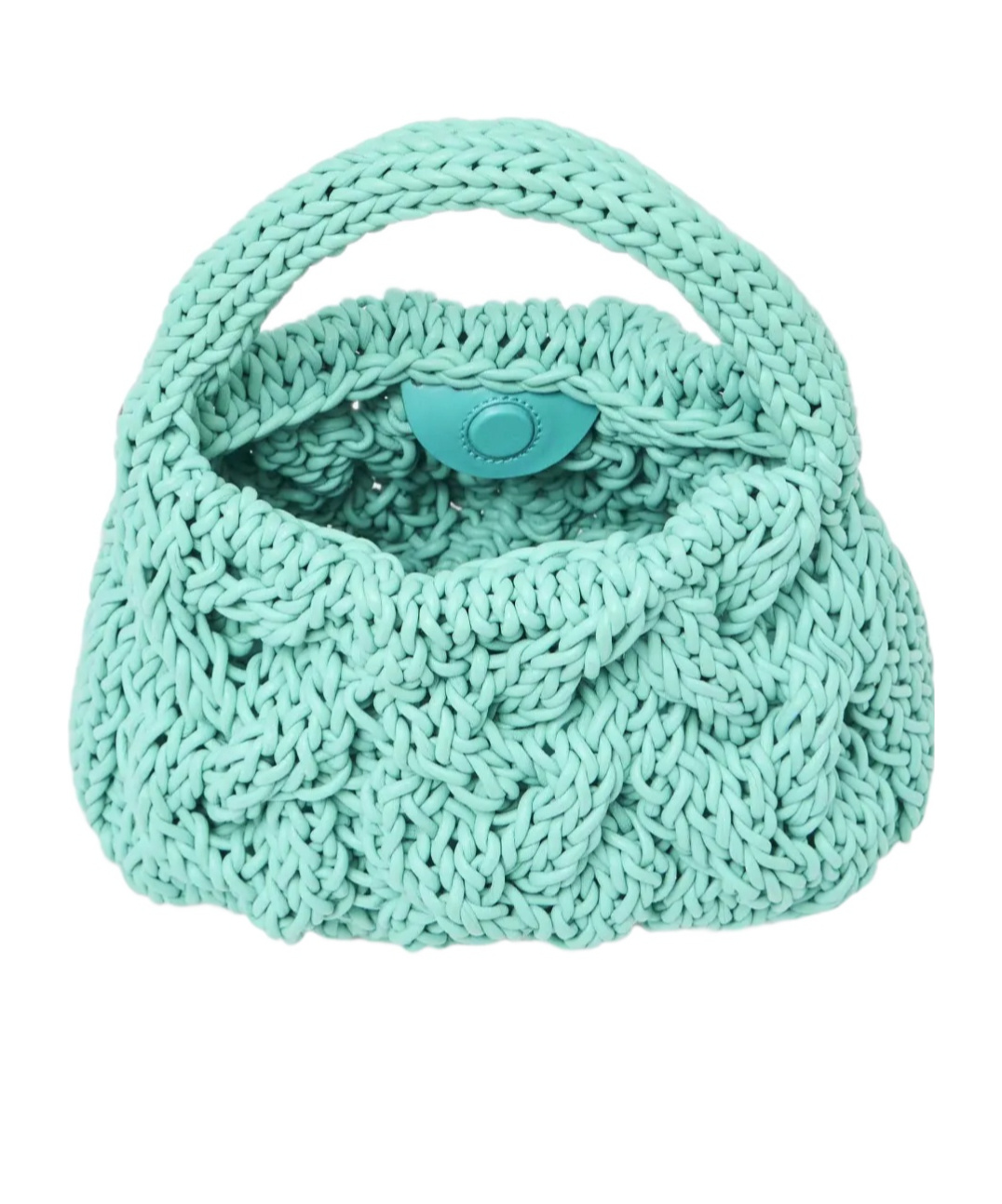 Jw Anderson Small Cable Knit Bag - Leather Drawcord Top Handle Bag In Green