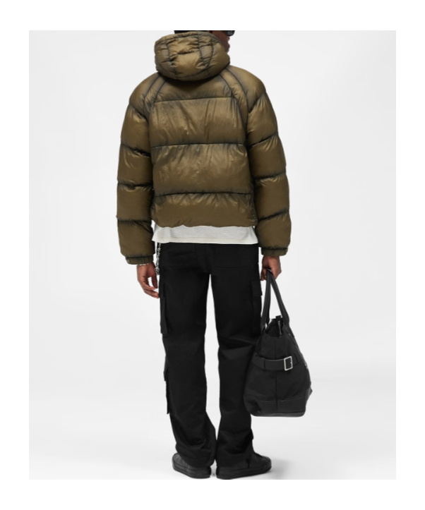 Represent Padded And Quilted Nylon Down Jacket In Green