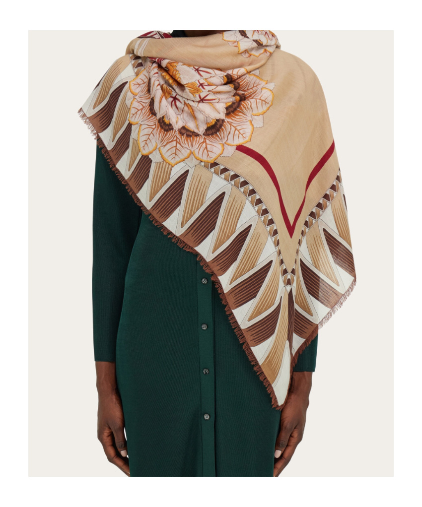 Ferragamo Butterfly-print Silk Scarf In Multi