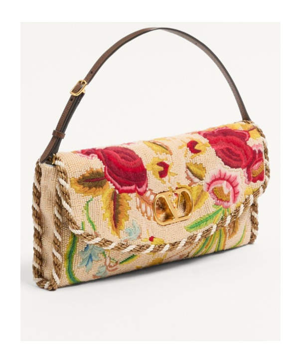 Valentino Garavani Vain Soft Embroidered Small Shoulder Bag