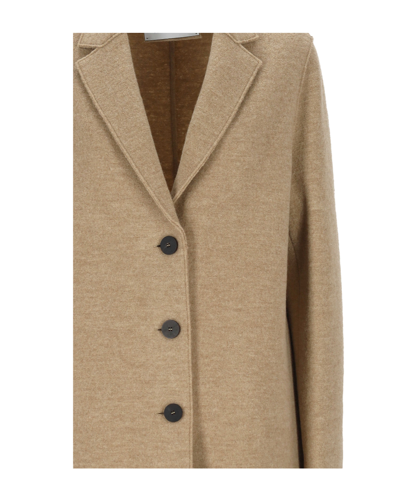 Harris Wharf London Button-fastening Wool Coat In Brown
