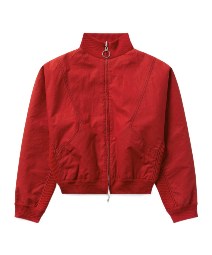 1989 Studio Reversible Jacket Ribbed Collar Cuffs Side Pockets In Red