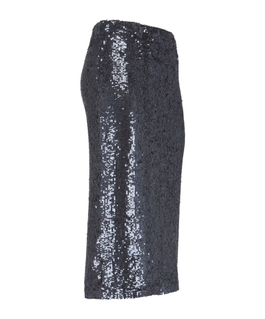 P.a.r.o.s.h Midi Skirt With Sequin Embellishment And Straight Silhouette In Black