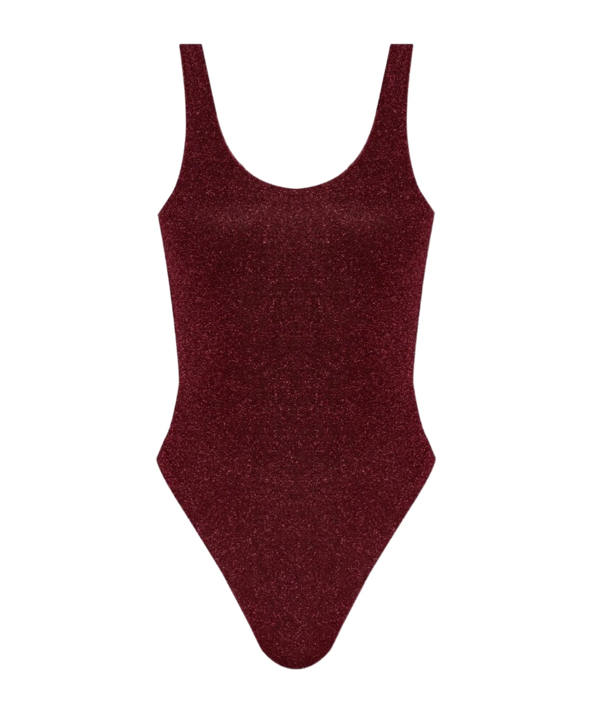 Oseree Wide Strap One Piece Swimsuit In Burgundy
