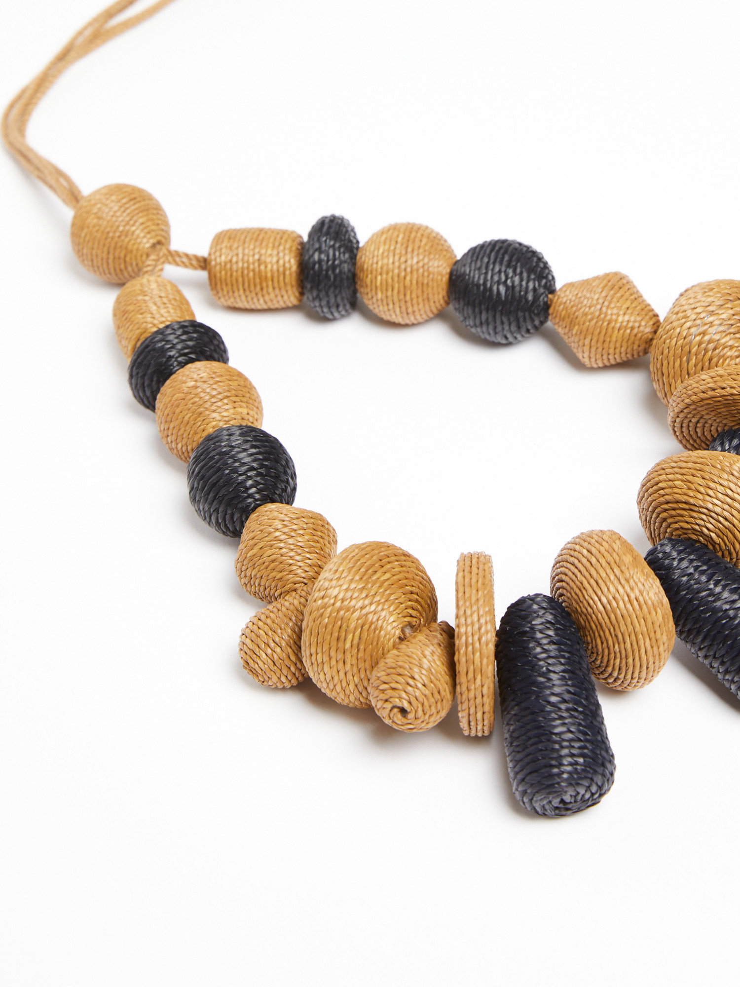 Weekend Max Mara Long Straw Necklace In Yellow