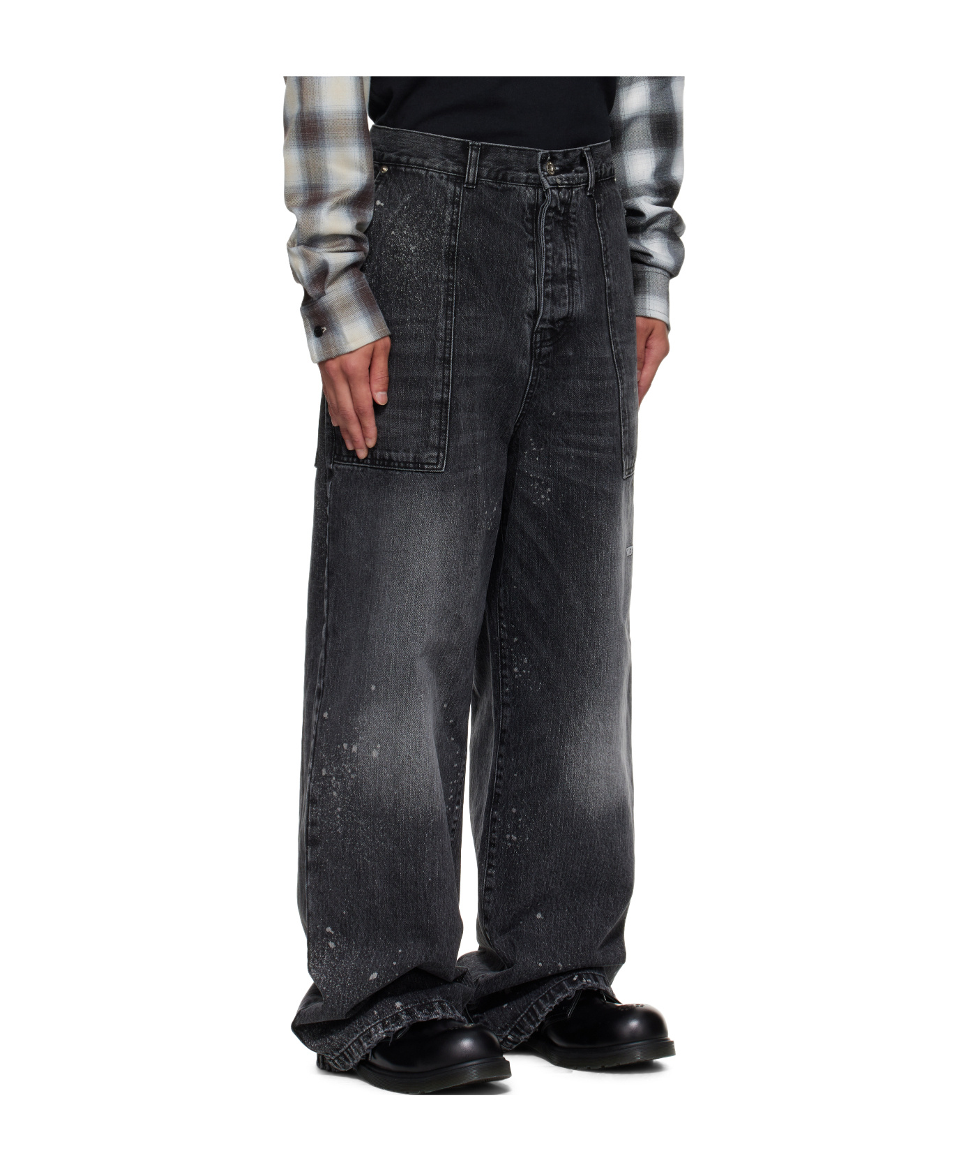We11 Done Denim Fatigue Pants In Black