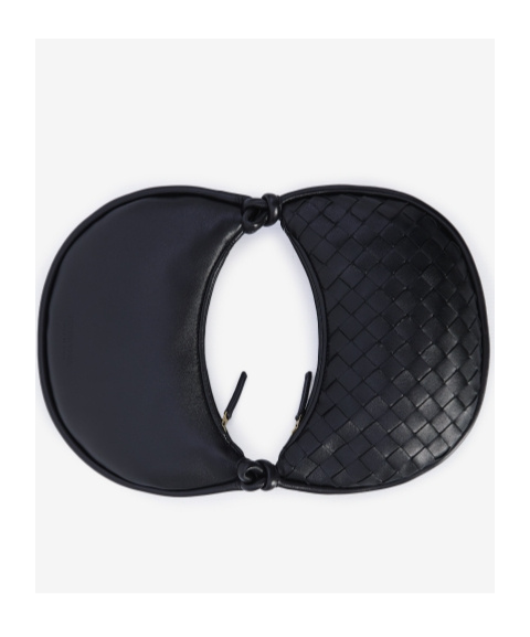 Bottega Veneta Black Leather Gemelli Messenger Bag In Black