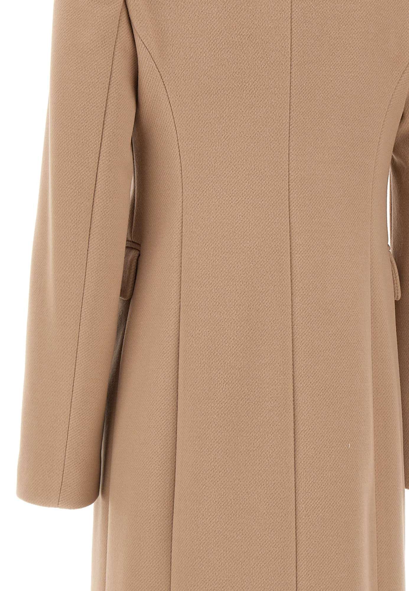 Kaos Notched-lapel Button Coat In Neutral