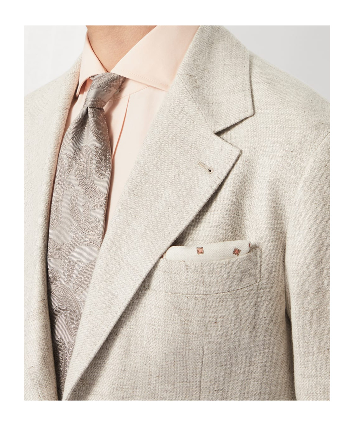Brunello Cucinelli Double-face Pocket Square In White