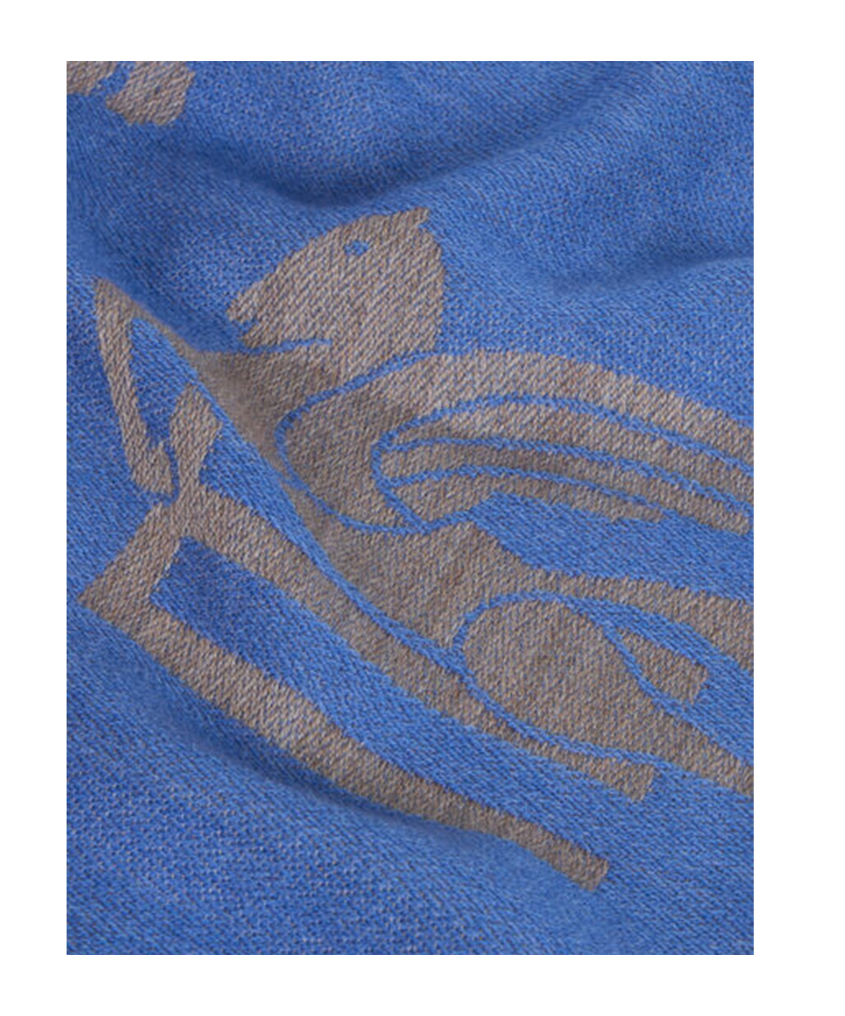 ETRO WOOL THROW BLANKET WITH JACQUARD LOGO AND PAISLEY