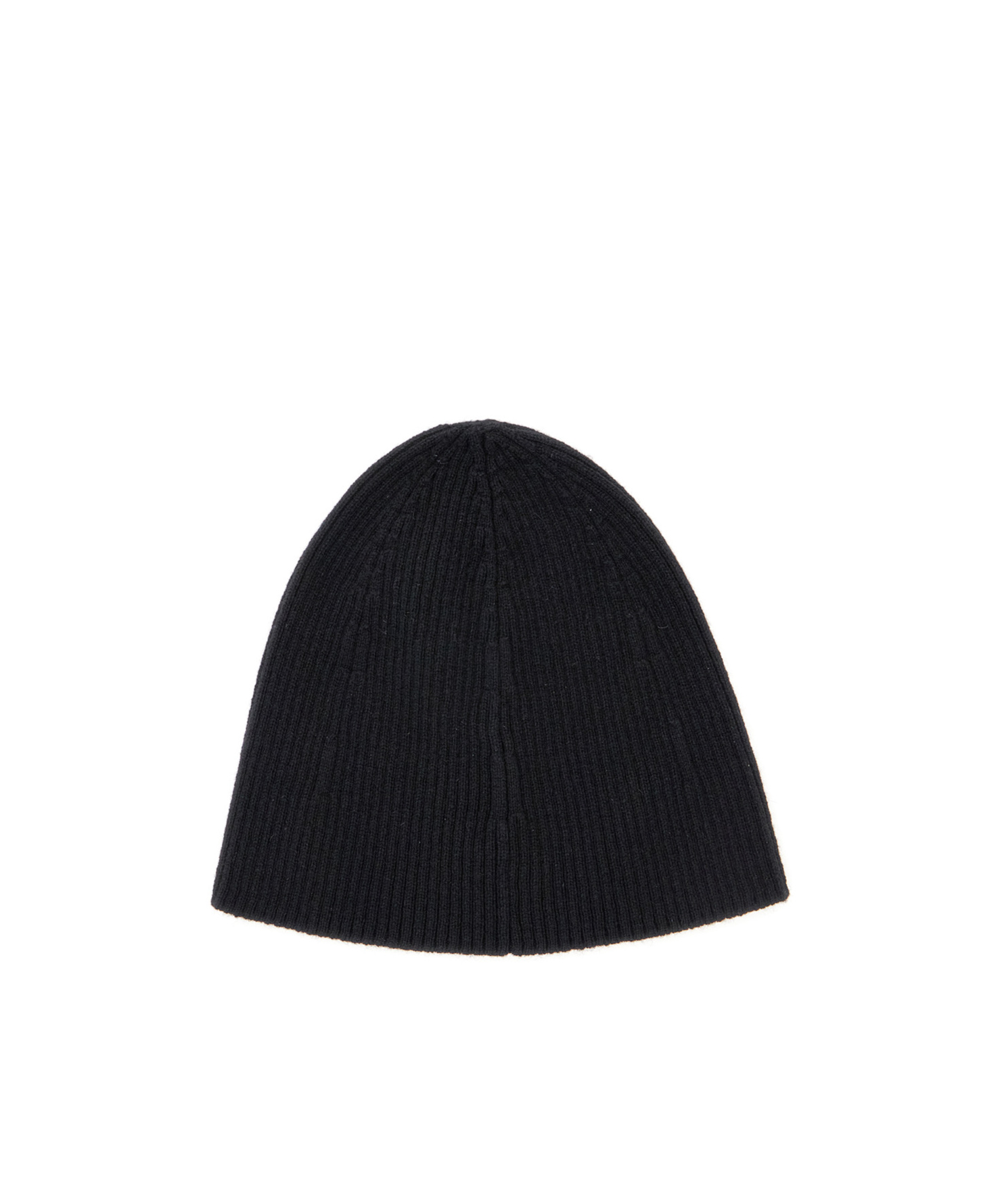 Saint Laurent Black Beanie With Logo Patch In Cashmere Man In Black