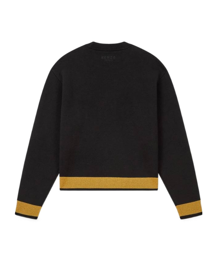 Shop Kenzo 'boke Flower' Jumper In Wool And Cotton In Black