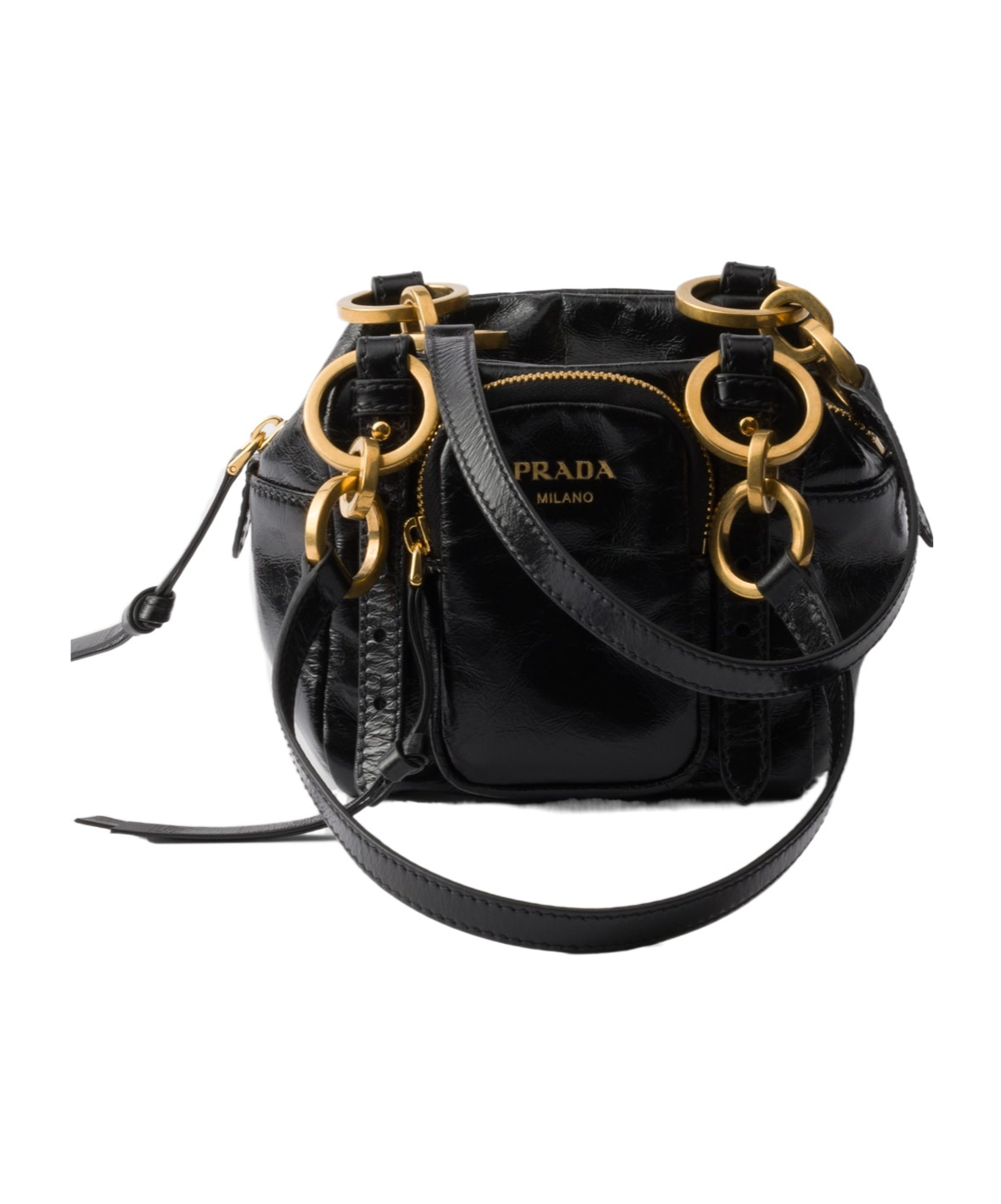 Prada Women's Mini Dangle Handbag Black | 1bb137ooo2cyr Color F0002 In Black