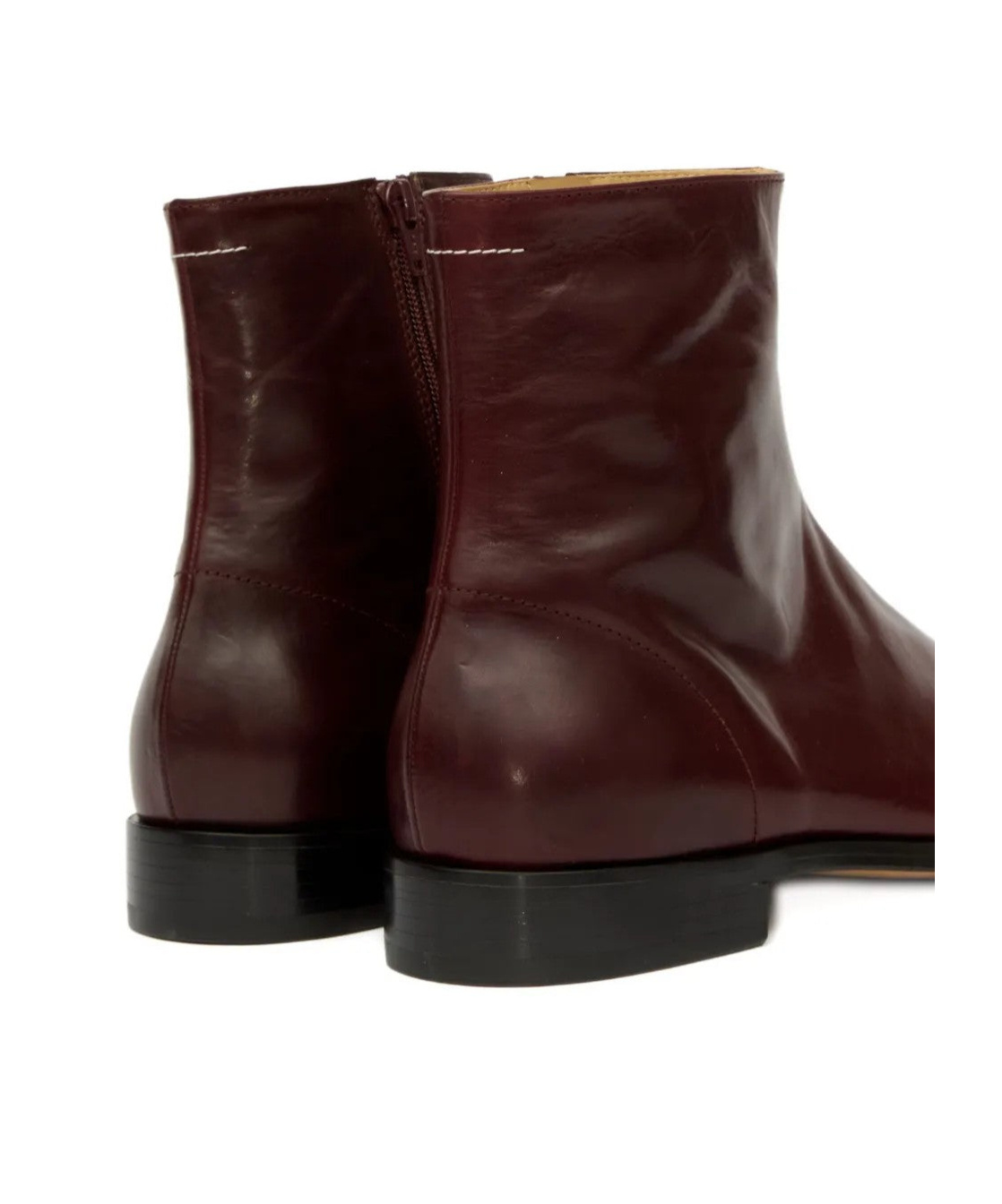 Mm6 Maison Margiela Ankle Boot With Polished Leather Upper In Brown