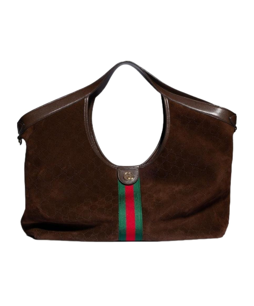 Gucci Giglio Large Tote Bag In Dark Brown