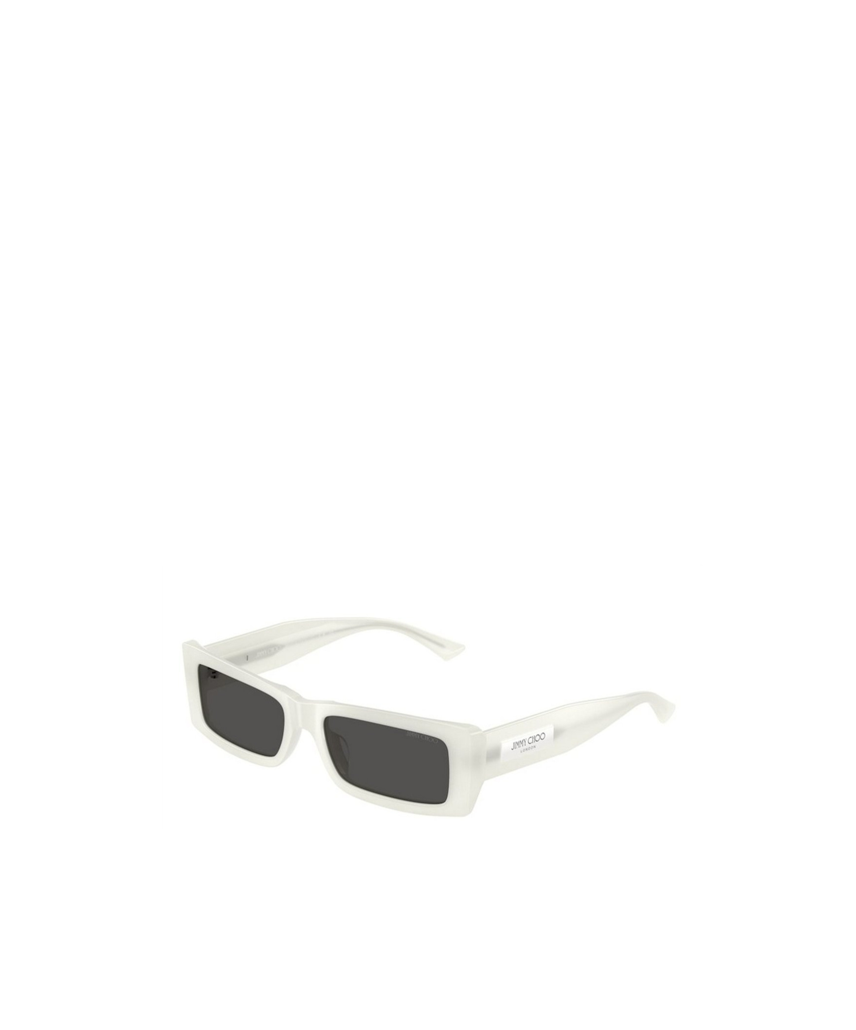 Jimmy Choo Lennon 54mm Polarized Rectangular Sunglasses In White