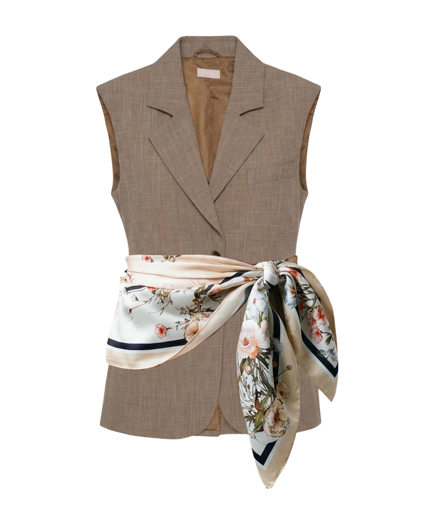 Liu •jo Single-breasted Vest In Brown