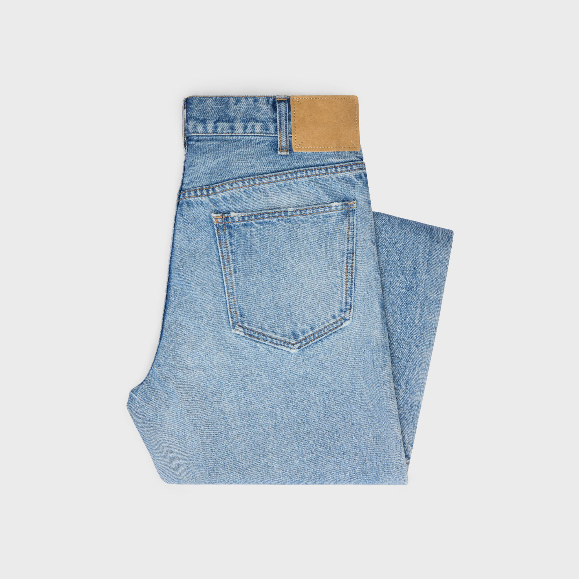 Celine Max Jeans In Golden Harmony Wash Denim In Blue