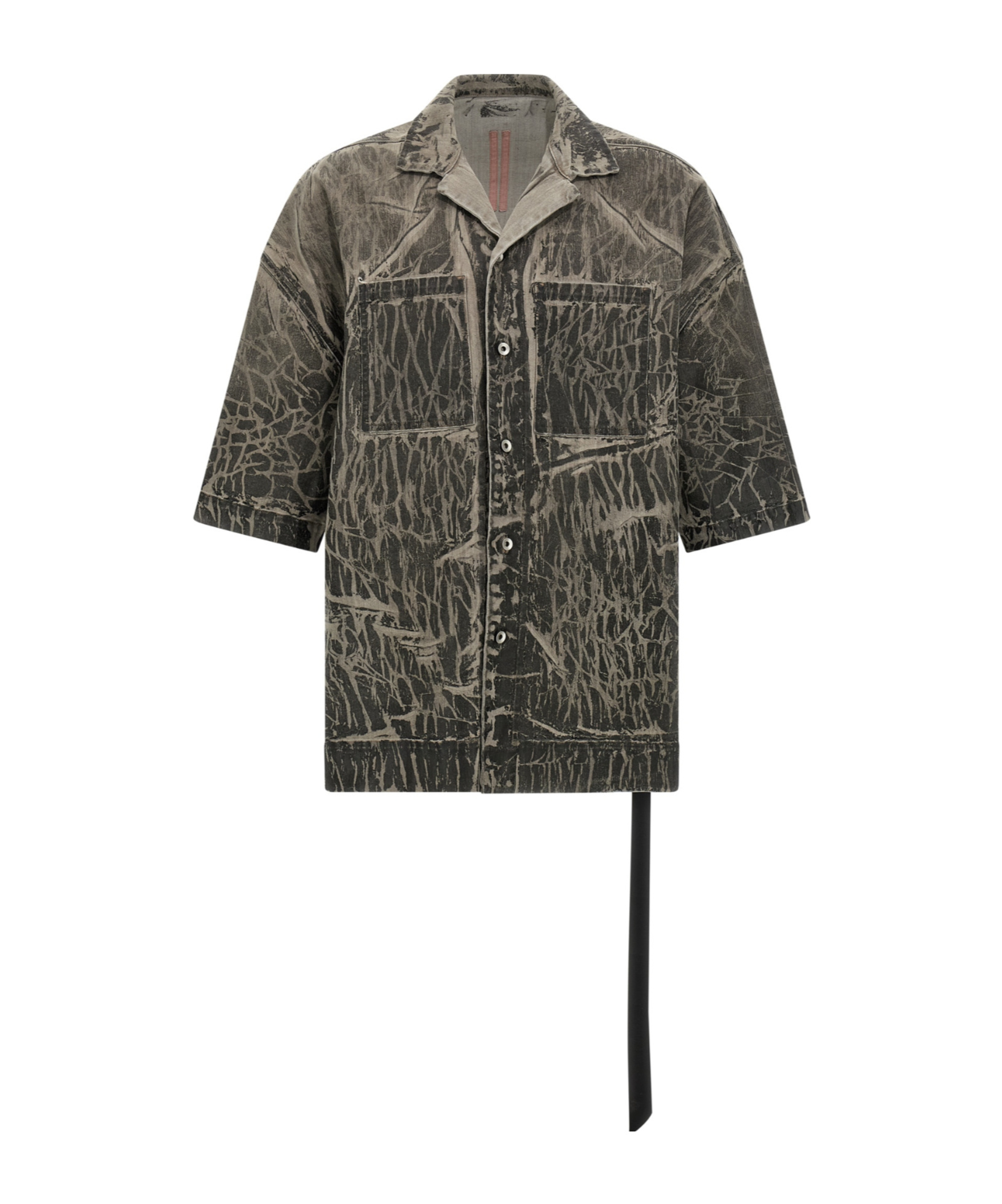 Rick Owens Drkshdw Magnum Tommy Crackle-effect Shirt In Black