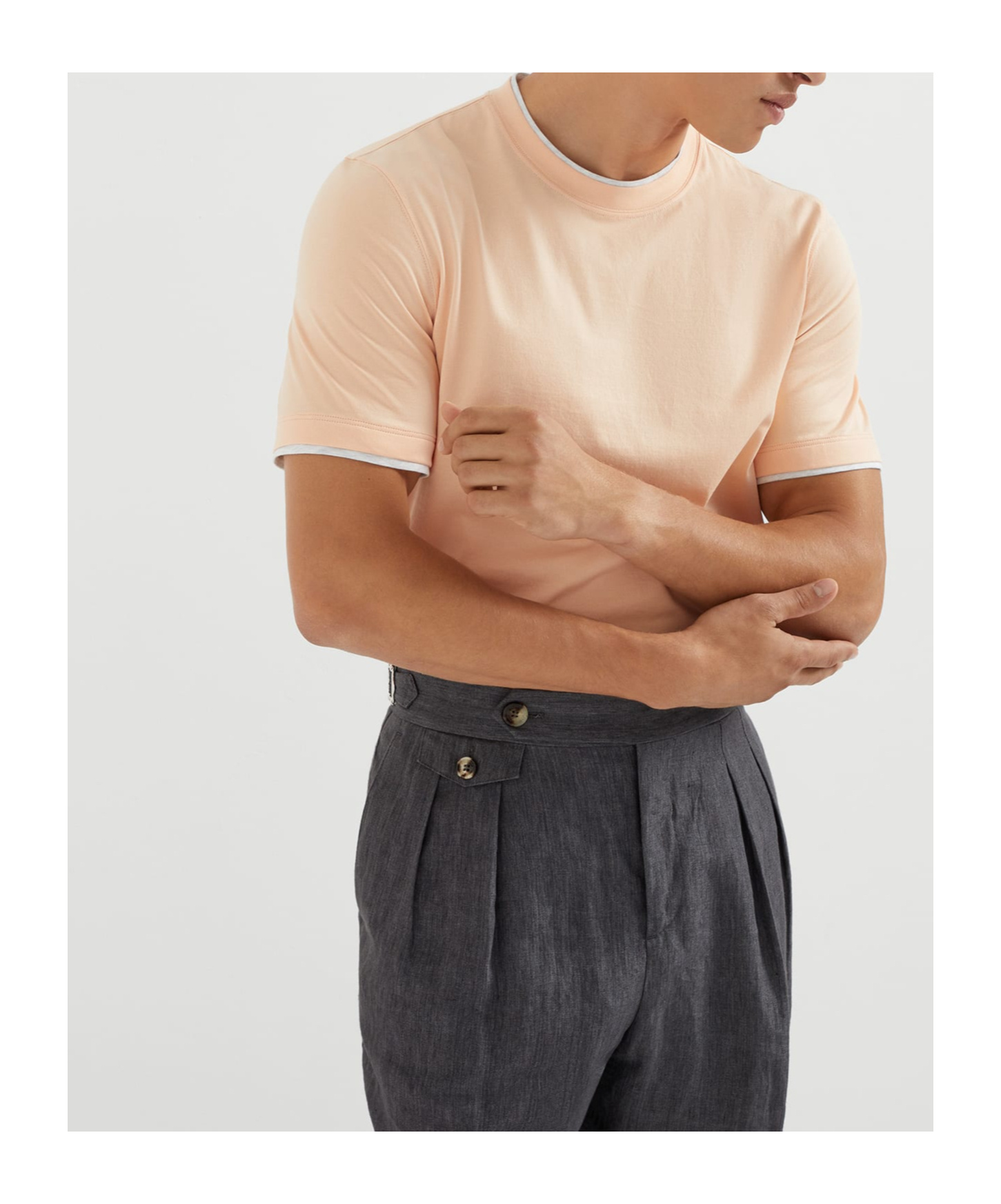 Brunello Cucinelli Layered-detail T-shirt In Nude